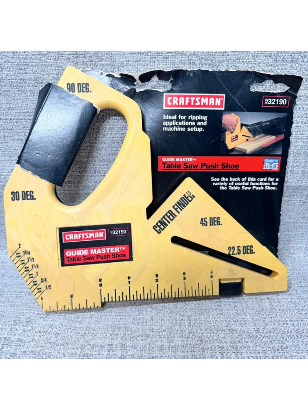 Craftsman Guide Master 932190 Table Saw Push Shoe Center Finder Angle Guide USA